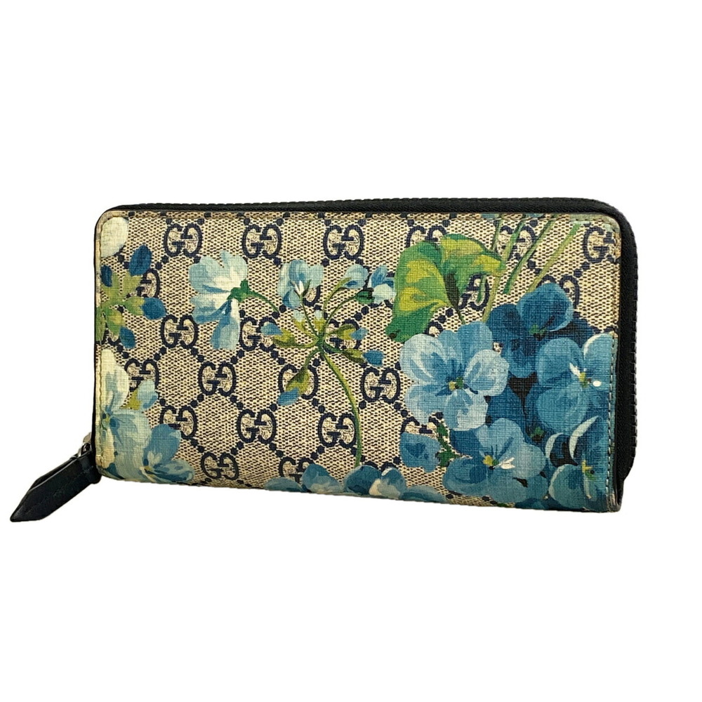 Gucci GG Blooms Long Wallet 546355 Blue Women's P3493244